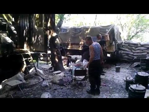 Славянск: Результаты обстрела ополченцами горы Карачун. Видео