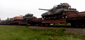 Поезд с танками направился из Сум на Донбасс. Видео