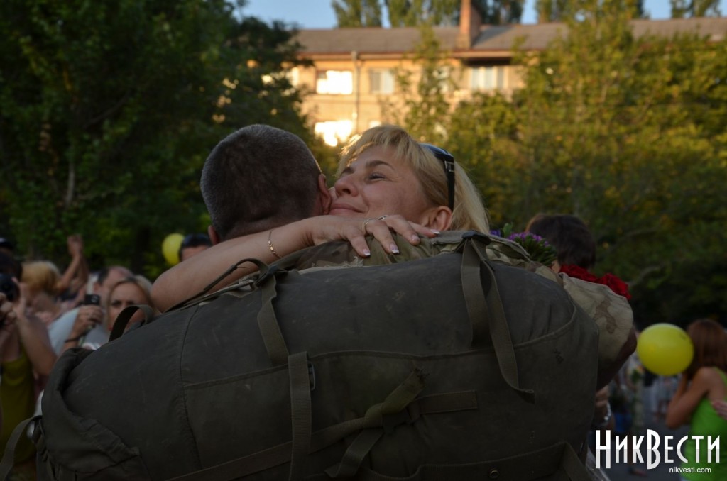 В Николаеве встретили участников АТО, вернувшихся домой. Видео