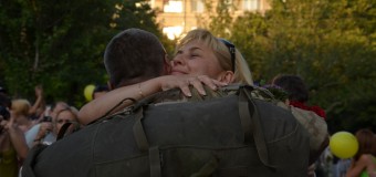 В Николаеве встретили участников АТО, вернувшихся домой. Видео