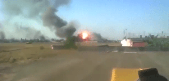 Обнародовано видео отступления силовиков из аэропорта Луганск
