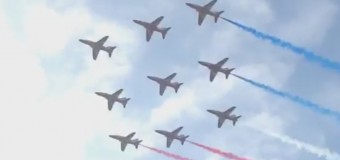 Над городом, где проходит саммит НАТО, пролетели военные самолеты. Видео