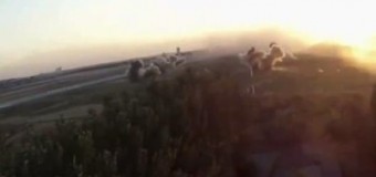 Кадры боев за донецкий аэропорт, снятые с беспилотника. Видео