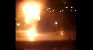 На МКАДе в Москве произошел взрыв: движение перекрыто. Видео