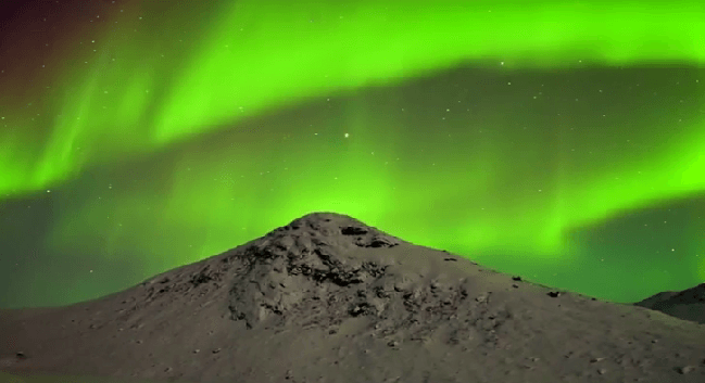 Северное сияние в Гренландии. Видео