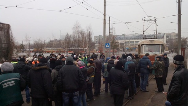 Киев остался без транспорта из-за забастовки. Видео