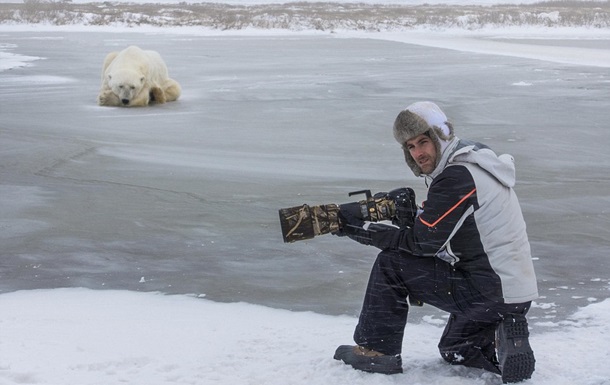 Экстремальная фотосессия с полярным медведем от итальянского фотографа. Фото