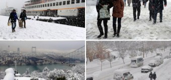 Стамбул завалило огромным количеством снега. Фото