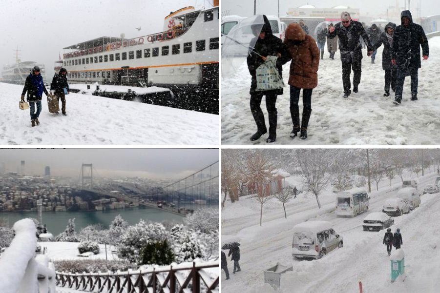 Стамбул завалило огромным количеством снега. Фото