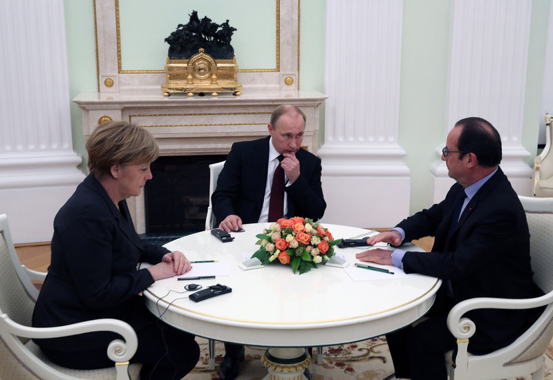 Встреча Путина, Олланда и Меркель: переговоры прошли «с глазу на глаз». Фото