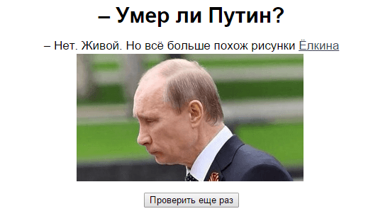 Сайт, информирующий о смерти Путина, снова набирает популярность. Фото