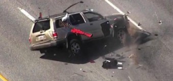 ​Калифорниец уничтожил свою машину, когда убегал от полиции. Видео