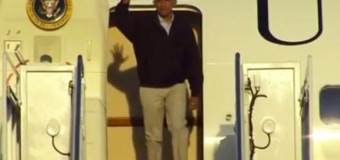 Обама едва не слетел с трапа самолета на глазах у военных. Видео