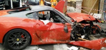 В Риме парковщик перепутал педали и разбил Ferrari за 300 тысяч евро и магазин. Видео