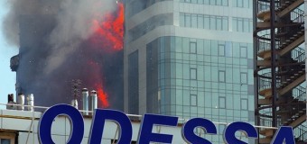 В Одессе сгорела Гагарин-Плаза-1. Видео