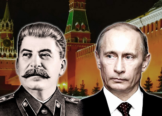 Путина подружили со Сталиным на одной картине. Фото