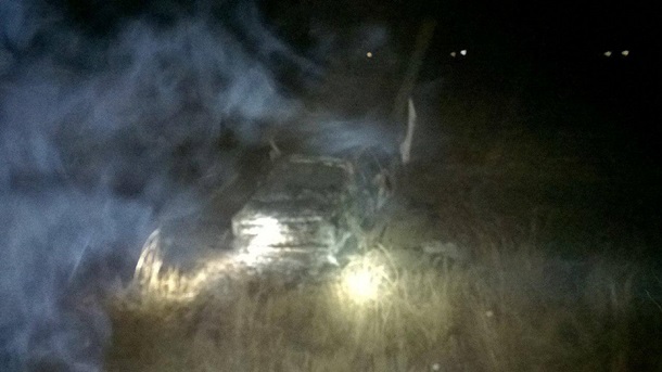 На трассе Киев-Чоп сгорело авто. Фото