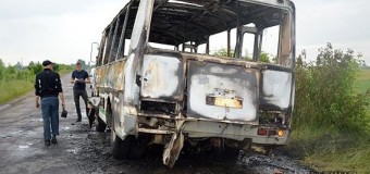 На Волыни сгорел автобус. Фото