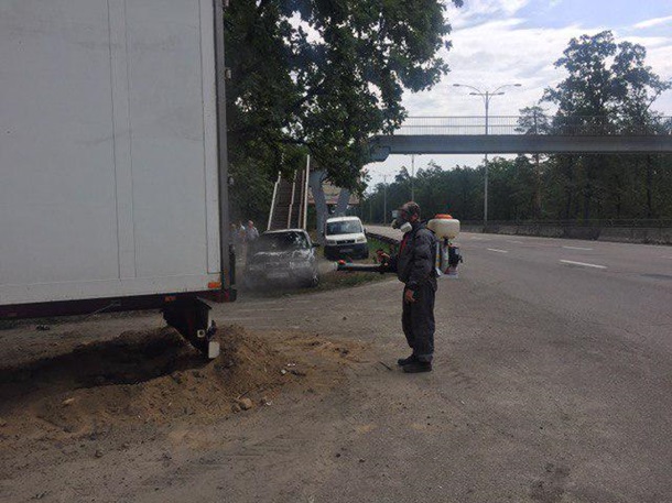 При въезде в Киев неделю стоит грузовик с гнилой рыбой. Фото. Видео