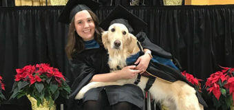 Нью-Йорке собака получила диплом о высшем образовании
