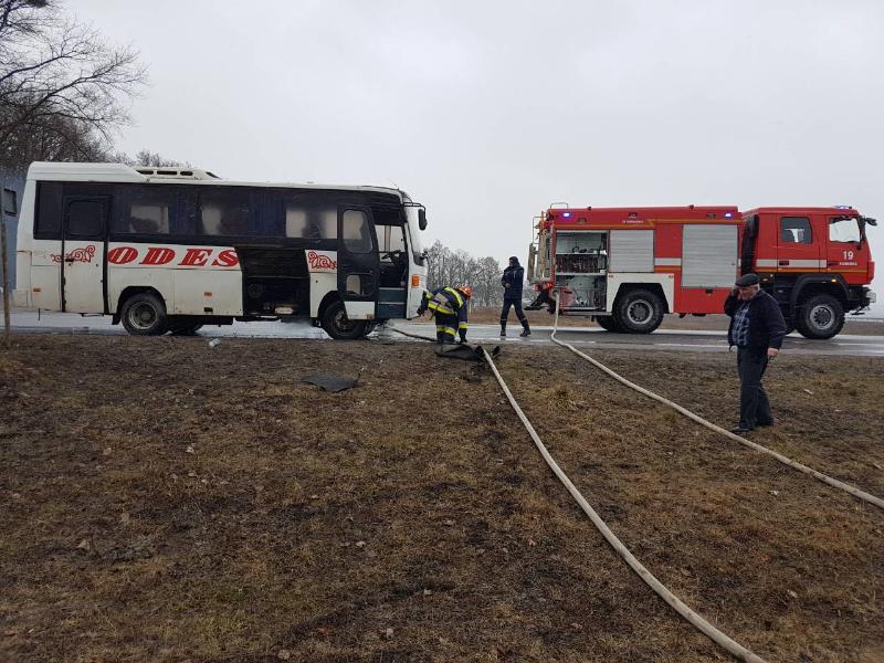 В Винницкой области загорелся пассажирский автобус